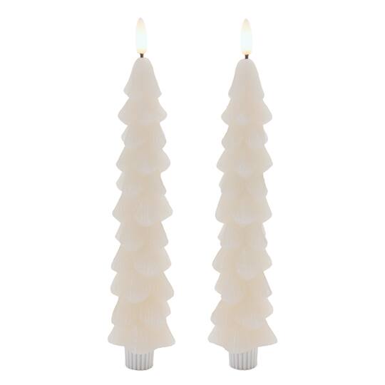 Melrose 9.5" White FIA Wick Tree Taper Candles, 4ct.